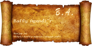 Baffy Agenór névjegykártya